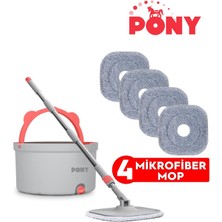 Allians 4'lü Mikrofiber Mop Temizlik ve Kirli Su Ayrıştırıcı Otomatik Set