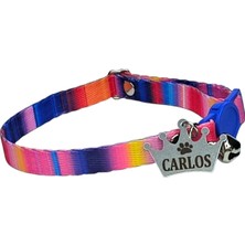 Özbience Paslanmaz Çelik Kedi Boyun Tasması, Güvenlik Kilitli, Kral Tacı Tasarımı