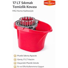 Allians Titiz Cameon Döner Sıkma Hazneli Temizlik Kovası 17 Lt Kırmızı