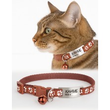 Özbience Şık Metal Kedi Tasması Isimlikli ve Telefon Numaralı Tasarım
