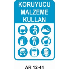 Outdoor One KORUYUCU MALZEME KULLAN 2 KADIN FİGÜRLÜ İŞ GÜVENLİĞİ UYARI LEVHASI 1 ADET PVC 21 X 29CM