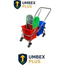 Allians Çift Kovalı Çelik Paspas Arabası Seti, Krom Gövde, Dayanıklı ve Kullanışlı