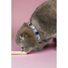 Özbience Renkli Taşlı Kedi Boyun Tasması, Şık ve Güvenli Tasarım