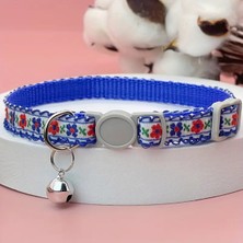 Özbience Çiçek Desenli Güvenlik Kilitli Kedi ve Küçük Irk Köpek Boyun Tasması