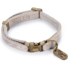 Özbience Yumuşak Velur Kedi Boyun Tasması, Gri, 20-30CM