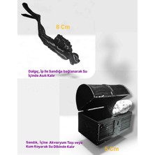 Salıncak Dalgıç ve Hazine Sandığı Akvatyum Dekoru (Siyah)