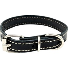 Özbience Şık Siyah Gerçek Deri Kedi Boyun Tasması, Güvenli ve Dayanıklı Tasarım