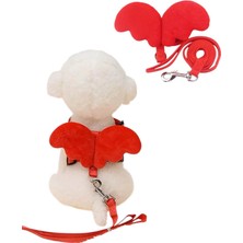 Özbience Kırmızı Kanat Figürlü Bel ve Göğüs Ayarlanabilir Pet Tasmağı