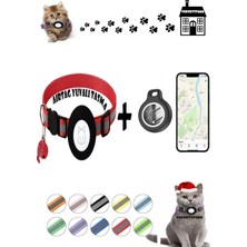 Özbience Çiftli Gps Takip Cihazı ve Airtag Yuvalı Kedi Boyun Tasması Seti