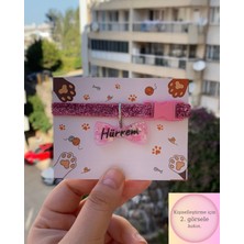 Özbience Pembe Glitter Papyon Şekilli Tasma, Küçük Irk Kedi ve Köpek Için