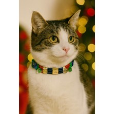 Özbience Yılbaşı Temalı Ayarlanabilir Kedi ve Köpek Tasması (25-32 Cm)