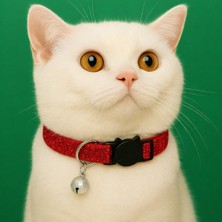 Özbience Işıltılı Kedi Boyun Tasması, Ayarlanabilir, Çıngıraklı, Güvenlik Kilitli