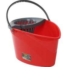 Allians Pratik ve Şık 14 Litre Kırmızı Klasik Mikrofiber Mop Temizlik Kovası