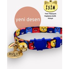 Özbience Çok Renkli Kedi Tasması ve Isimliği, Şık ve Dayanıklı Kedi Künyesi