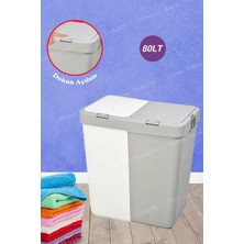 Allians Pratik ve Şık Ikili Dokunmatik Çamaşır Sepeti Seti