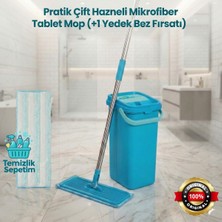 Allians Pratik Çift Hazneli Mikrofiber Tablet Mop Temizlik Seti + Yedek Mop
