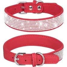 Özbience Parlak Taşlı Kedi Köpek Tasması, Orta Beden, Şık ve Rahat Kullanım