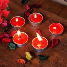 Kuzey Oyuncak 32 Adet Yuvarlak Kırmızı Tea Light Mum Kırmızı Mum Tealight Mum Yılbaşı Mumları Romantik Dekor Mum