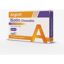 Argivit Biotin Chewable 60 Tablet - Dezenfektan Hediyeli (%72 Alkol)