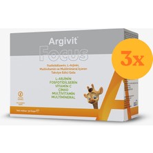 Argivit Focus 30 Saşe - 3 Adet (Toplam 90 Saşe) - Dezenfektan Hediyeli (%72 Alkol)