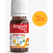 Argivit Ostosse3 Plus 10 ml Damla - 3 Adet (30 Ml) - Dezenfektan Hediyeli (%72 Alkol)