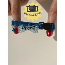 Özbience Mavi Zilli Güvenlik Kilitli Papyon Tasması, Isimli Kedi ve Küçük Irk Köpek Için