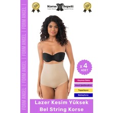 #korse 2 Beden Küçülten Iz Yapmayan Göstermeyen Lazer Kesim Yüksek Bel String Korse -4 Adet