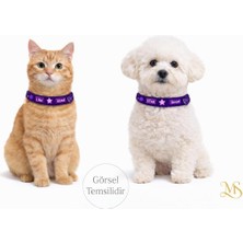 Özbience Simli Mor Mottolu Kedi ve Köpek Tasmaları, Şık ve Konforlu Kullanım