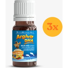 Argivit Dha Balık Yağı Damla 10 ml - 3 Adet (Toplam 30 ml) - Dezenfektan Hediyeli (%72 Alkol)