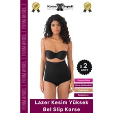 #korse Toparlayıcı Kaymaz 2 Beden Küçülten Kadın Lazer Kesim Yüksek Bel Slip Korse - 2 Adet