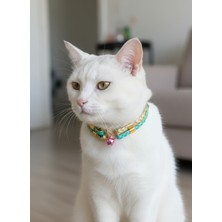 Özbience Ayarlanabilir Suni Deri Kedi Tasmaları, Turkuaz ve Sarı Renk Seçenekleri