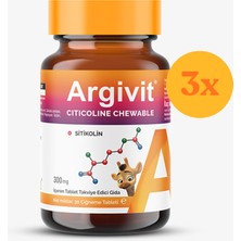 Argivit Citicoline 30 Tablet - 3 Adet (90 Tablet) - Dezenfektan Hediyeli (%72 Alkol)
