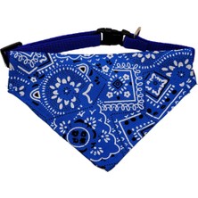 Özbience Üçgen Tasarımlı Ayarlanabilir Mavi Kedi ve Köpek Boyun Bandanası