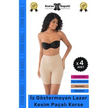#korse Iz Yapmayan Kaymayı Önleyen Toparlayıcı Sıkılaştıran Lazer Kesim Paçalı Korse - 4 Adet