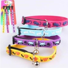 Özbience Sevimli Renkli Silikon Kedi Köpek Boyun Tasması, Çıngıraklı ve Rahat Kullanım