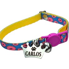 Özbience Paslanmaz Çelik Kedi Boyun Tasması, Güvenlik Kilitli, Kral Tacı ve Künye Sembolü