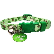 Özbience Renkli Güvenlik Kilitli Kedi Tasması ve Isimli Kedi Künye Seti