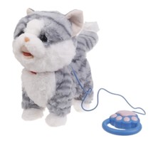 Özbience Sese Duyarlı Miyavlayan Yürüyen Kedi Tasmalı Çocuk Hediye Eğlence