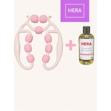 Allians Kasa ve Vücut Şekillendirme Masaj Seti, Lenf Drenaj Rulosu ve Masaj Yağı