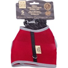 Özbience Havalı Dokuma Kedi Göğüs ve Gezdirme Takımı Small Kırmızı 1X20-30 cm