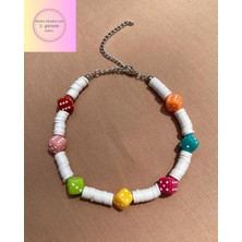 Özbience Renkli Zarlı Boncuklu Kedi ve Küçük Irk Köpek Tasmaları