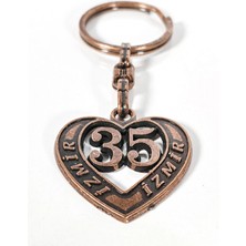 Moncuk Design 35 Izmir Plakalı Kalp Şeklinde Metal Anahtarlık – Özgür Ruh, Ege Zarafeti ve Memleket Sevgisi Bir Arada