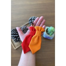 Özbience Sevimli Kedi Kravatı, Canlı Kırmızı-Turuncu Renk Seçeneği
