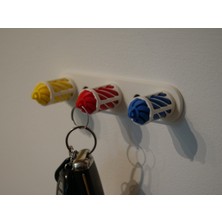 TriVox3D Kapı Girişi Anahtar Askısı (1 Askı Aparatı ve 3 Adet Anahtarlık) (Renkleri Soru-Cevaptan Iletin)