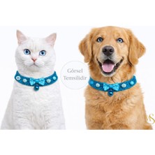 Özbience Mavi Papyonlu Çanlı Kedi ve Köpek Tasma Seti
