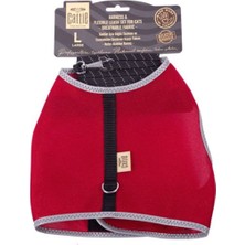 Özbience Havalı Dokuma Kedi Göğüs ve Gezdirme Takımı Large Kırmızı 1.5X30-40 cm