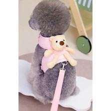 Özbience Pembe Renk Ayıcık Figürlü L Beden Köpek ve Kedi Tasma