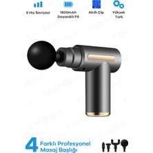 Allians Titreşimli Darbeli Masaj Tabancası, Kablosuz, 6 Kademe, 30W, Yeni Nesil