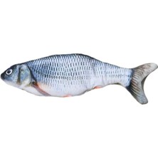 Özbience Hareketli Büyük Boy Bez Balık Kedi Oyuncağı, Şarjlı ve Dolgulu