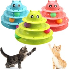 Özbience 3 Katlı Kedi Oyuncağı, Eğitici ve Interaktif Eğlence Tower Of Tracks